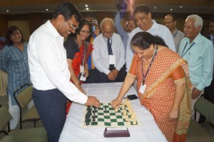 Bachchu Singh, City Magistrate, Noida and Dr. B Shukla-  Vice Chancellor, Amity University inaugarating the chess championship